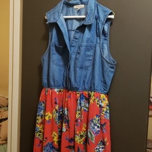 Jean and floral dress sz 1XL